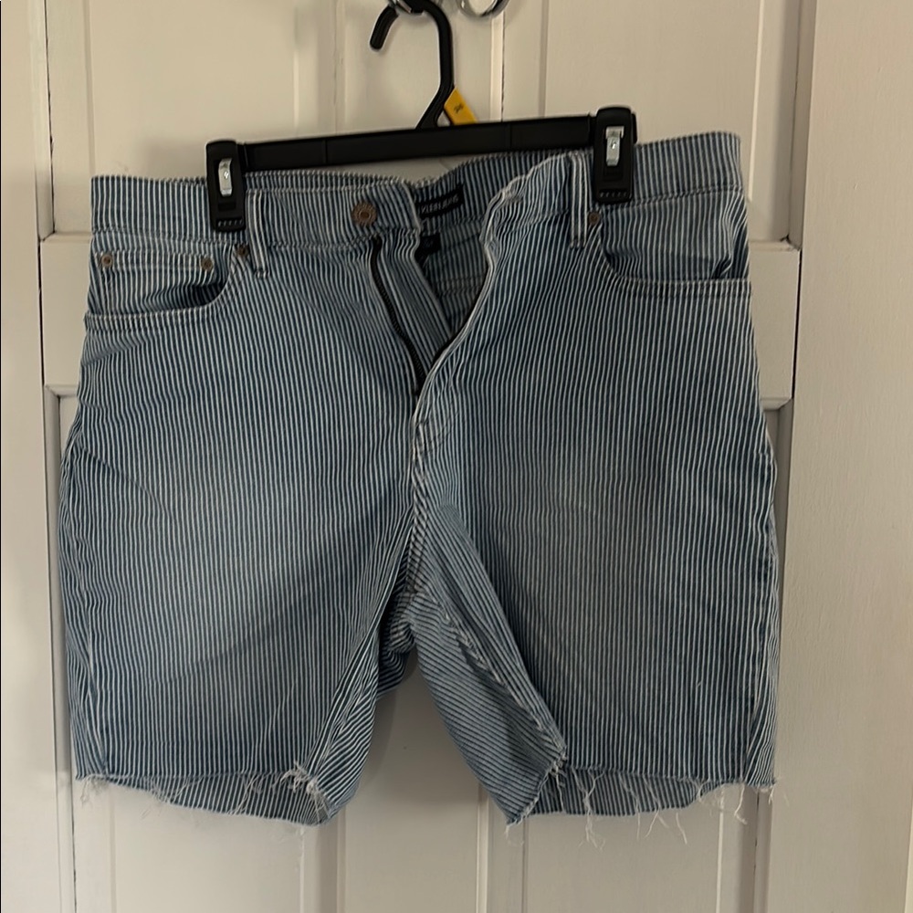 Calvin Klein Jeans Blue Jean Shorts with Frayed Hem